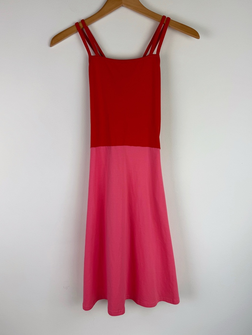 Pact Two-Tone Red and Pink Mini Dress
